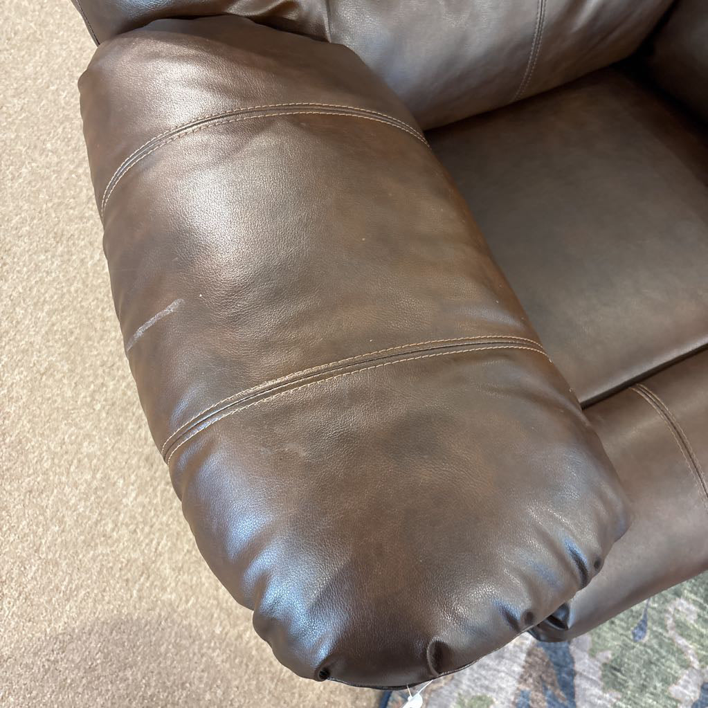 Plush Brown Pleather Rocker Recliner U ACCENT CHAIRS