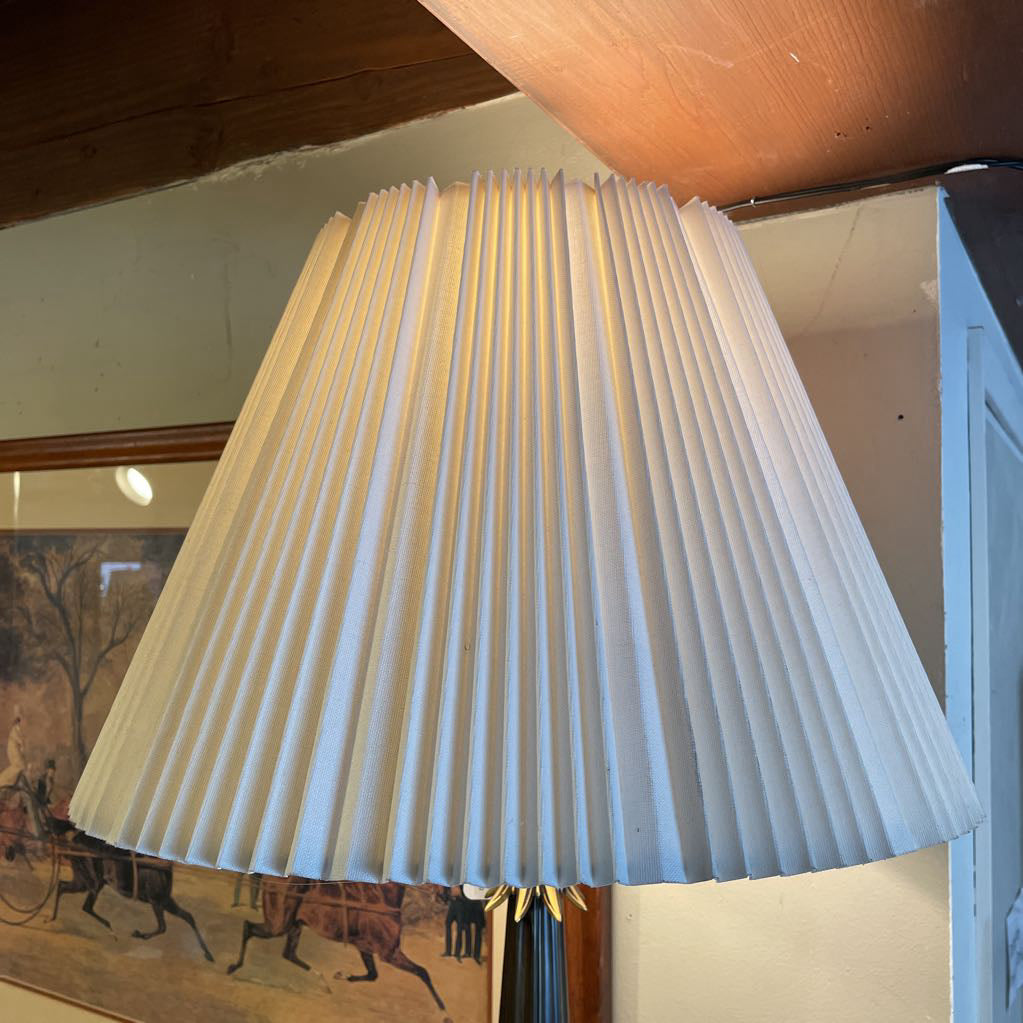 Vintage Brass & White Glass Lamp LAMPS