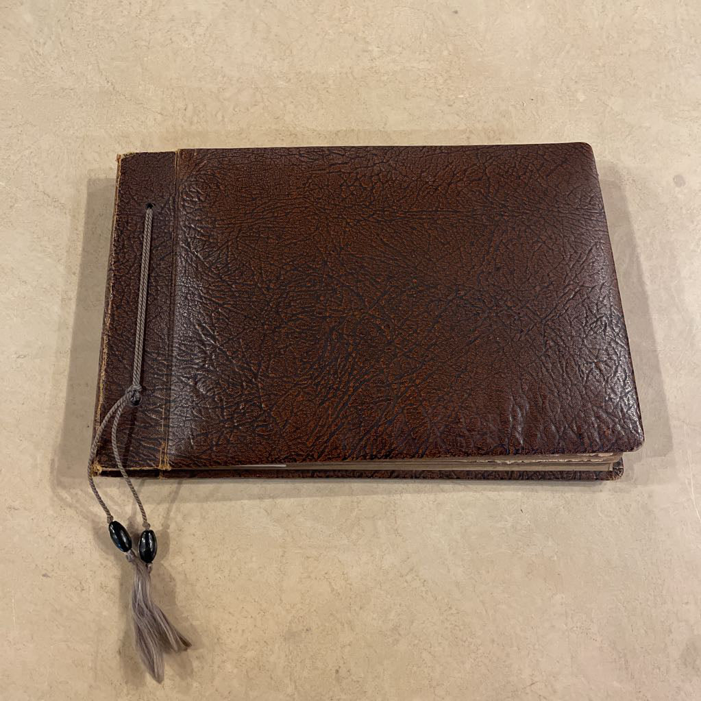 Album of Old German Relatives with Brown Leather Cover UNIQUE FINDS