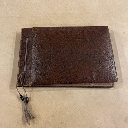 Album of Old German Relatives with Brown Leather Cover UNIQUE FINDS