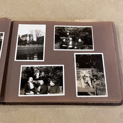 Album of Old German Relatives with Brown Leather Cover UNIQUE FINDS