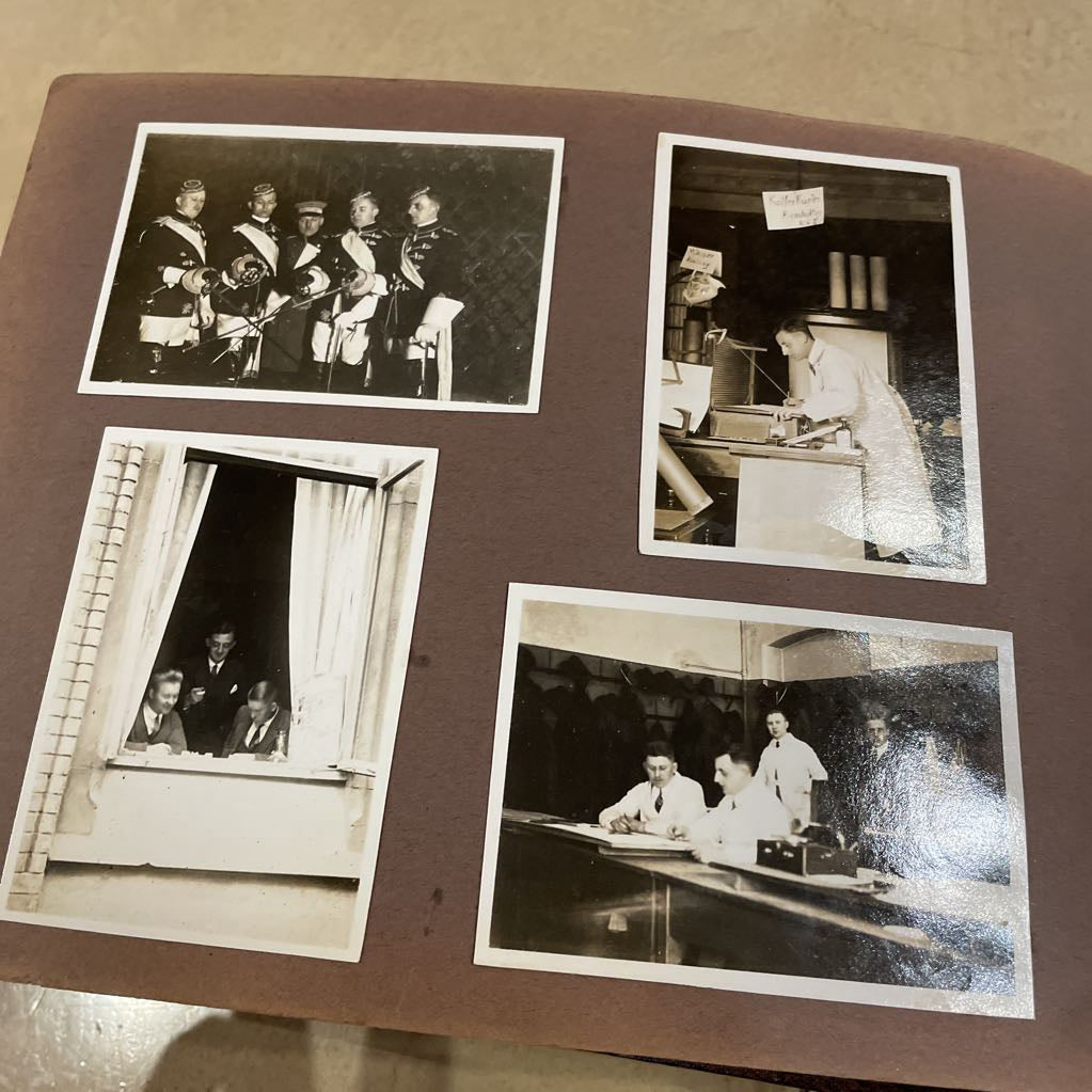 Album of Old German Relatives with Brown Leather Cover UNIQUE FINDS