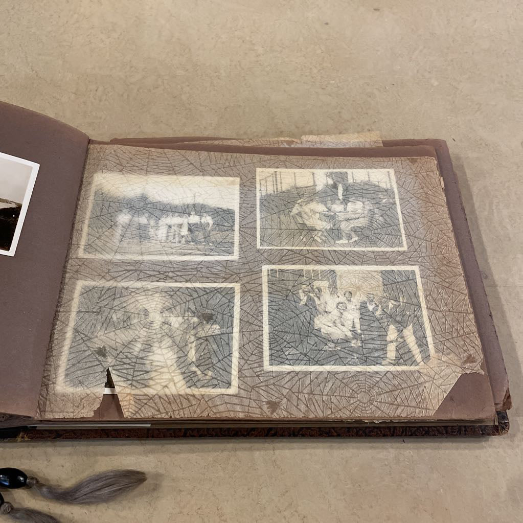 Album of Old German Relatives with Brown Leather Cover UNIQUE FINDS