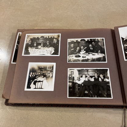 Album of Old German Relatives with Brown Leather Cover UNIQUE FINDS