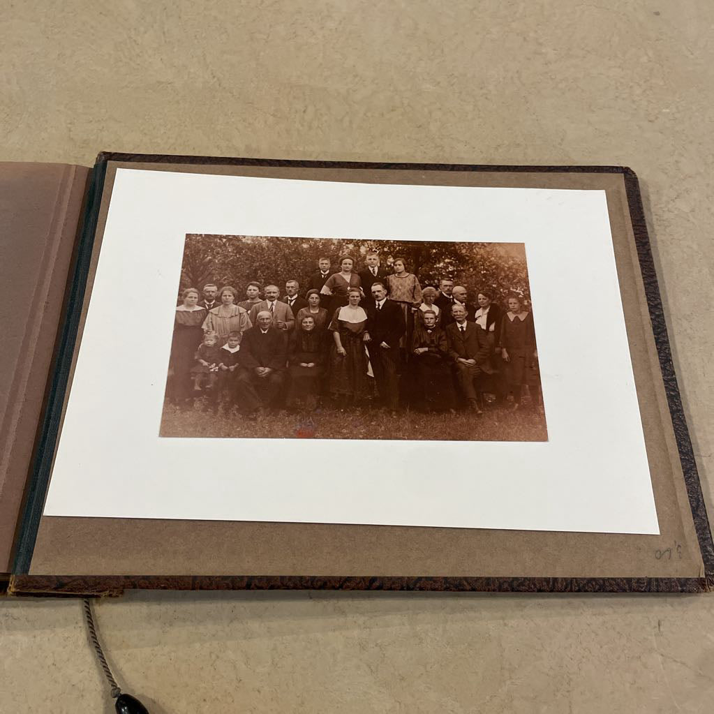 Album of Old German Relatives with Brown Leather Cover UNIQUE FINDS