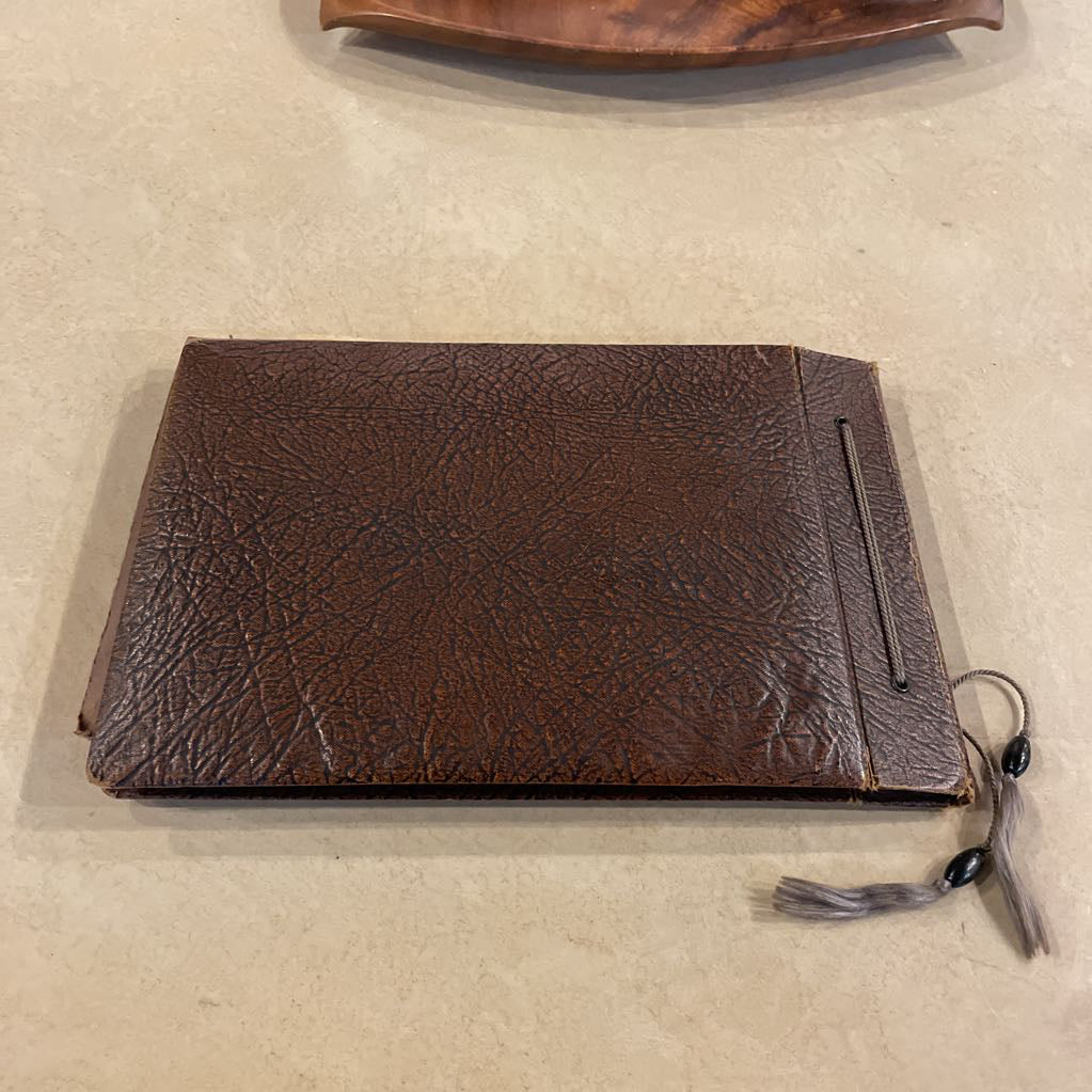 Album of Old German Relatives with Brown Leather Cover UNIQUE FINDS