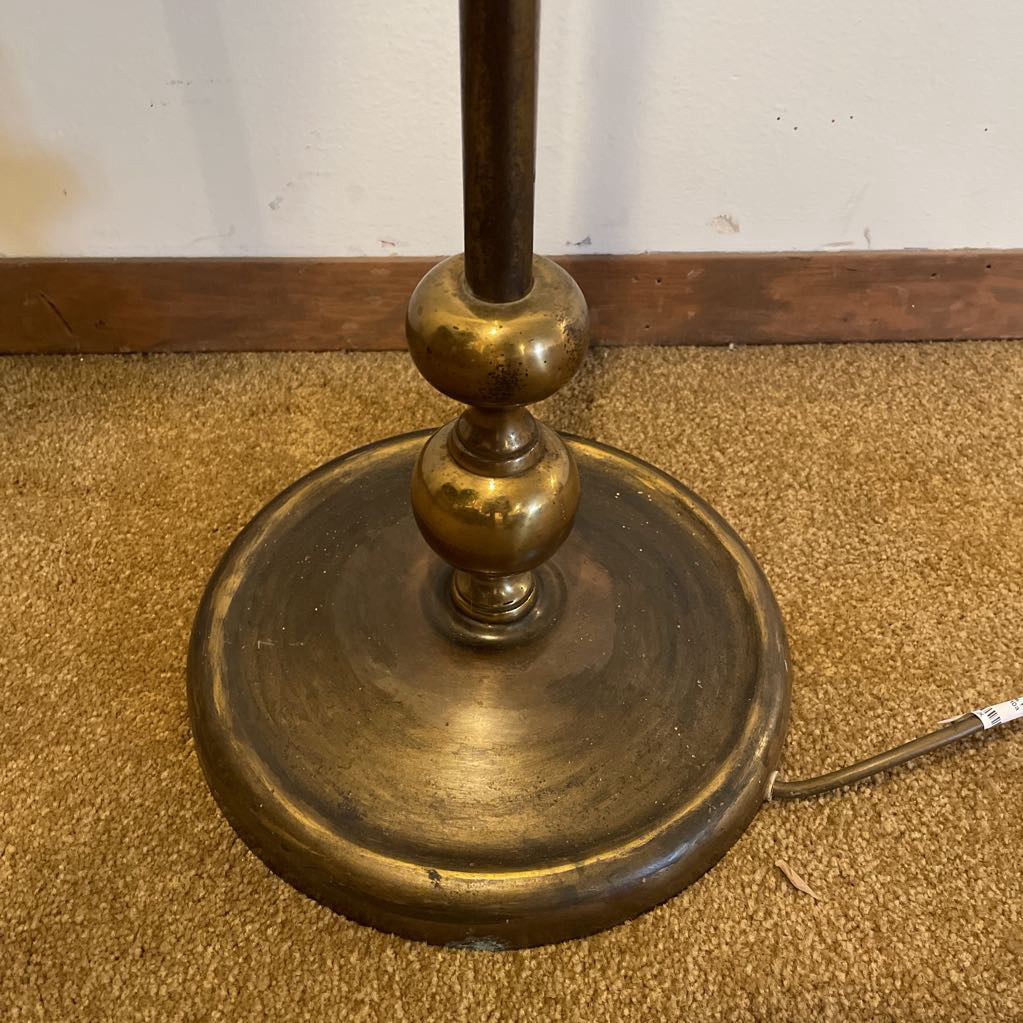 Vintage Brass Floor Lamp with Round Base LAMPS