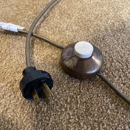 Vintage Brass Floor Lamp with Round Base LAMPS