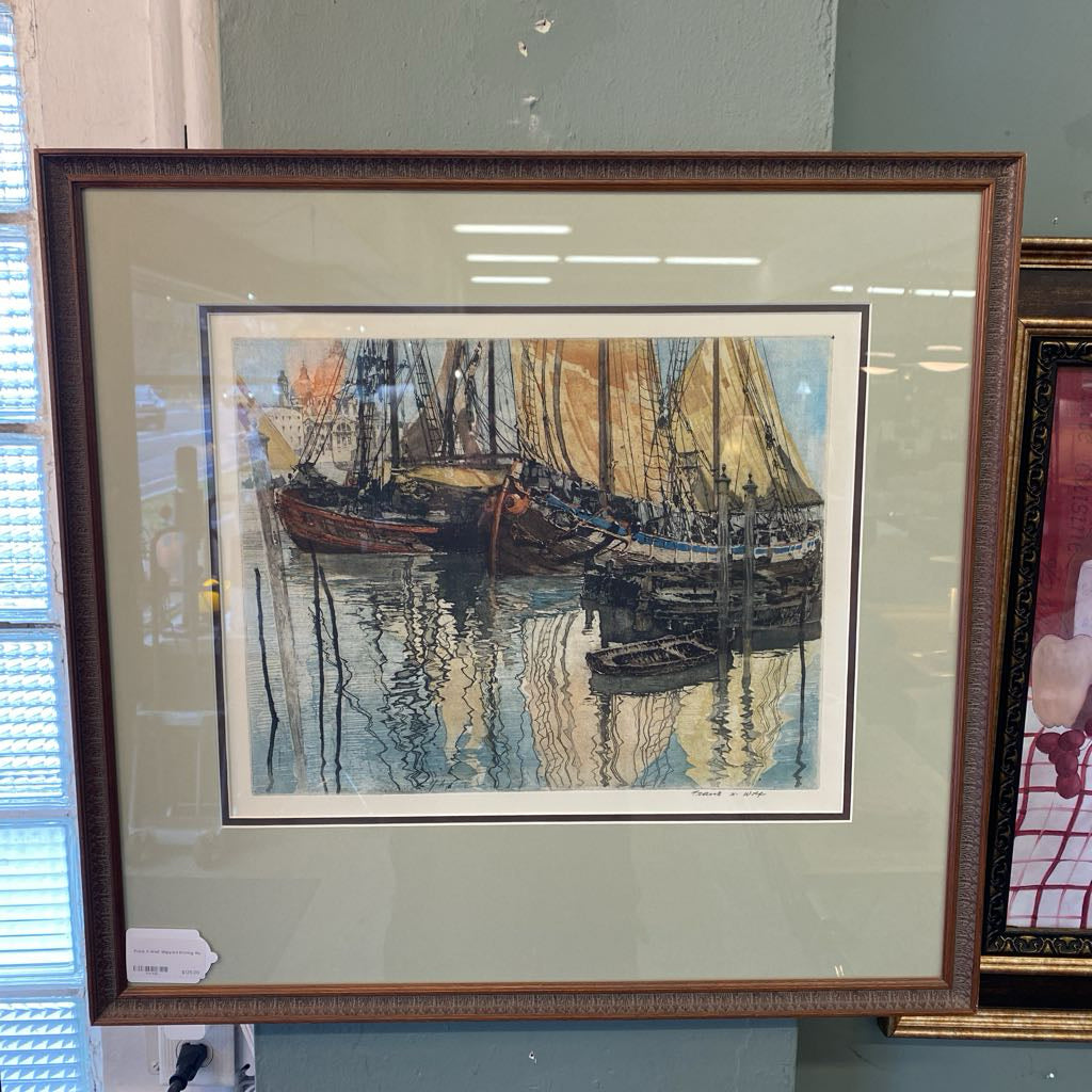 Franz X Wolf Shipyard Etching ART