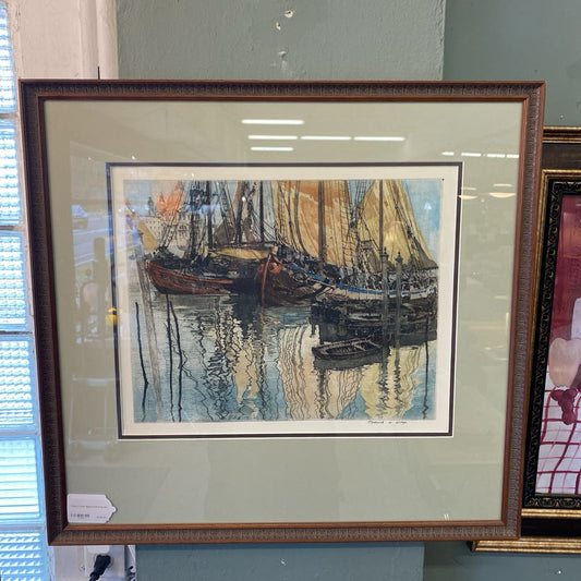 Franz X Wolf Shipyard Etching ART
