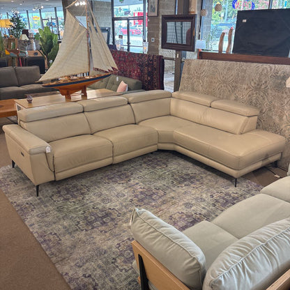 Kasala Top-grain Leather Power Reclining Sectional w/ Chaise