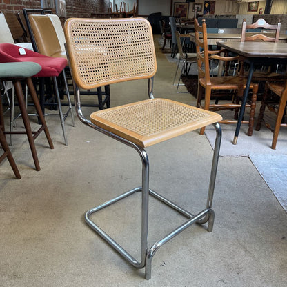 Cesca Style Chrome and Cane Stool