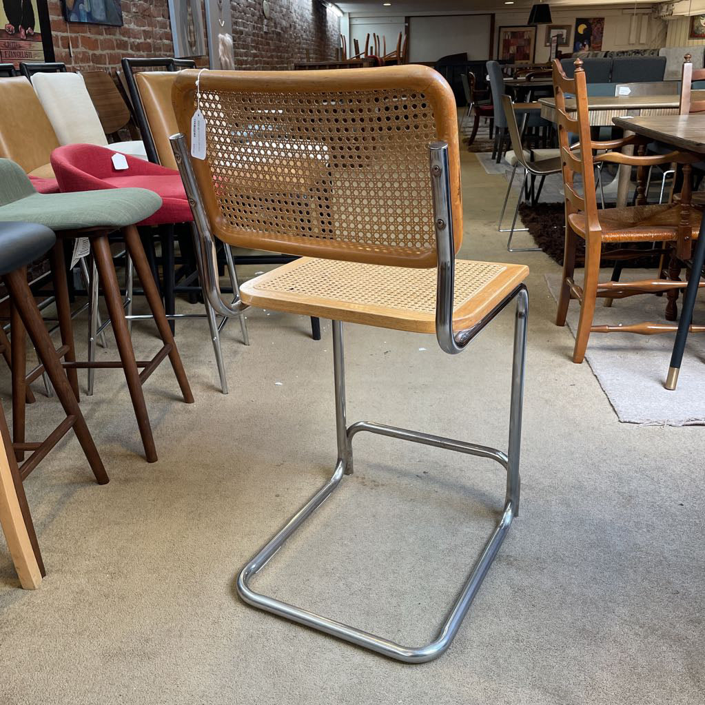 Cesca Style Chrome and Cane Stool