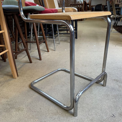 Cesca Style Chrome and Cane Stool