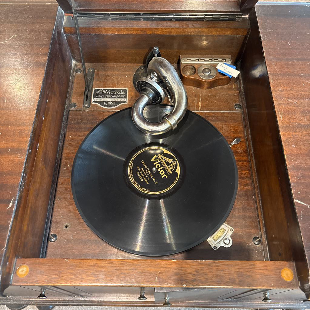 Antique Victor Victrola "Granada" Flat-top Console Phonograph (AS IS) UNIQUE FINDS