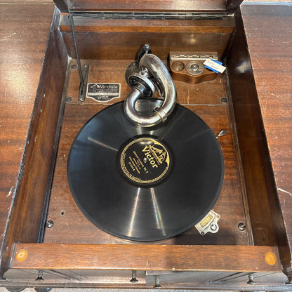 Antique Victor Victrola "Granada" Flat-top Console Phonograph (AS IS) UNIQUE FINDS