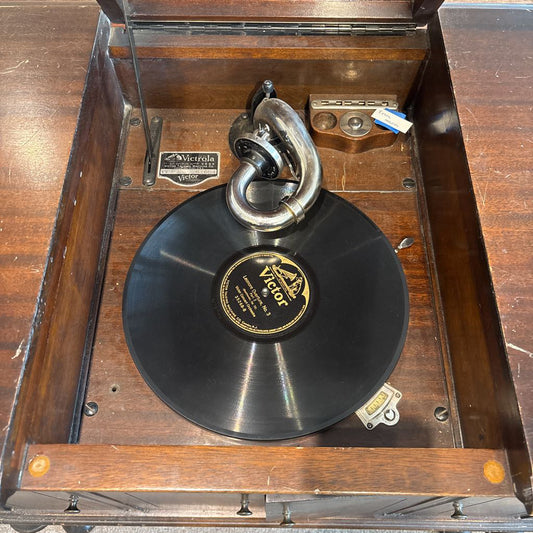 Antique Victor Victrola "Granada" Flat-top Console Phonograph (AS IS) UNIQUE FINDS