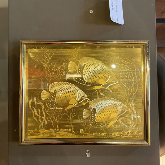 Golden "Greeting Card" Tropical Fish Small Art ART