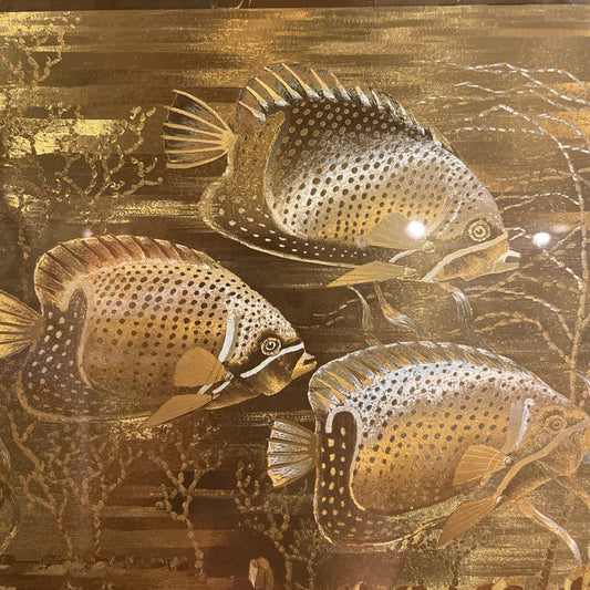 Golden "Greeting Card" Tropical Fish Small Art ART