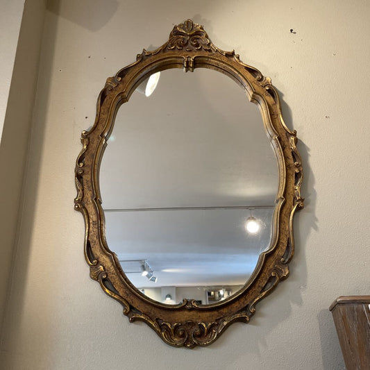 Large Oval Mirror with Fancy Gold Frame C MIRRORS