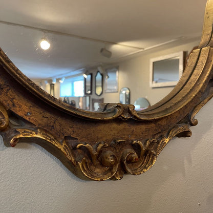Large Oval Mirror with Fancy Gold Frame C MIRRORS