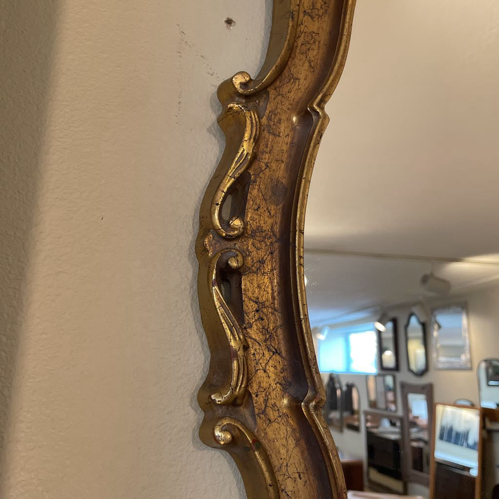 Large Oval Mirror with Fancy Gold Frame C MIRRORS