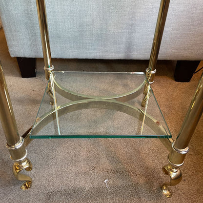 Hollywood Regency Gold & Glass Side Table C SIDE TABLES