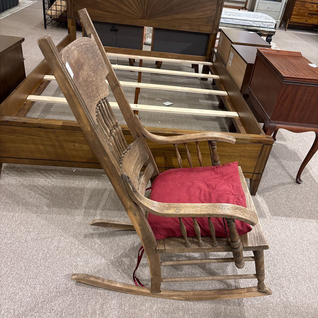 Vintage Rocker w/Red Cushion Seat U ACCENT CHAIRS