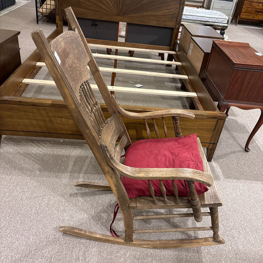 Vintage Rocker w/Red Cushion Seat U ACCENT CHAIRS