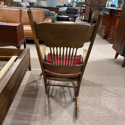Vintage Rocker w/Red Cushion Seat U ACCENT CHAIRS