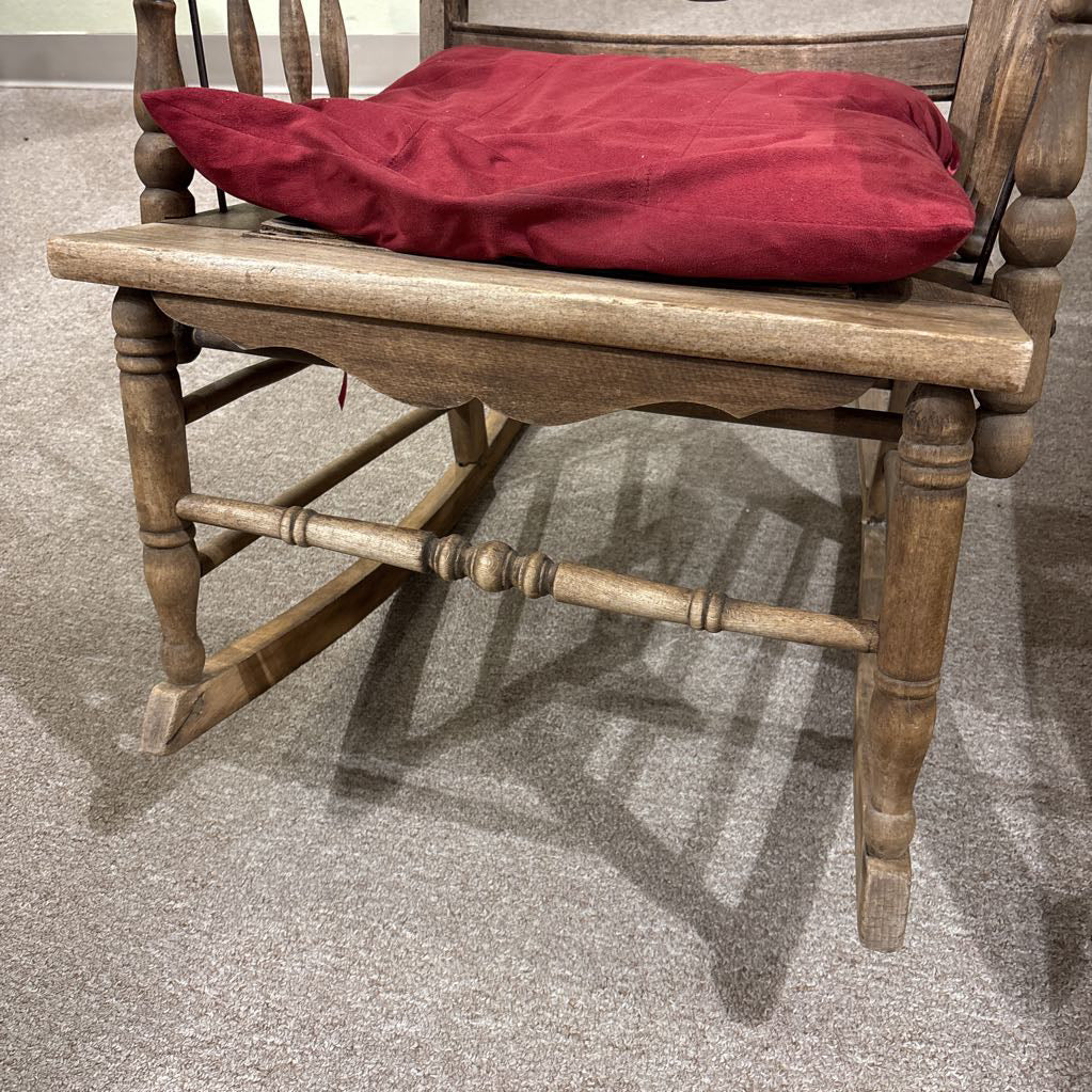 Vintage Rocker w/Red Cushion Seat U ACCENT CHAIRS