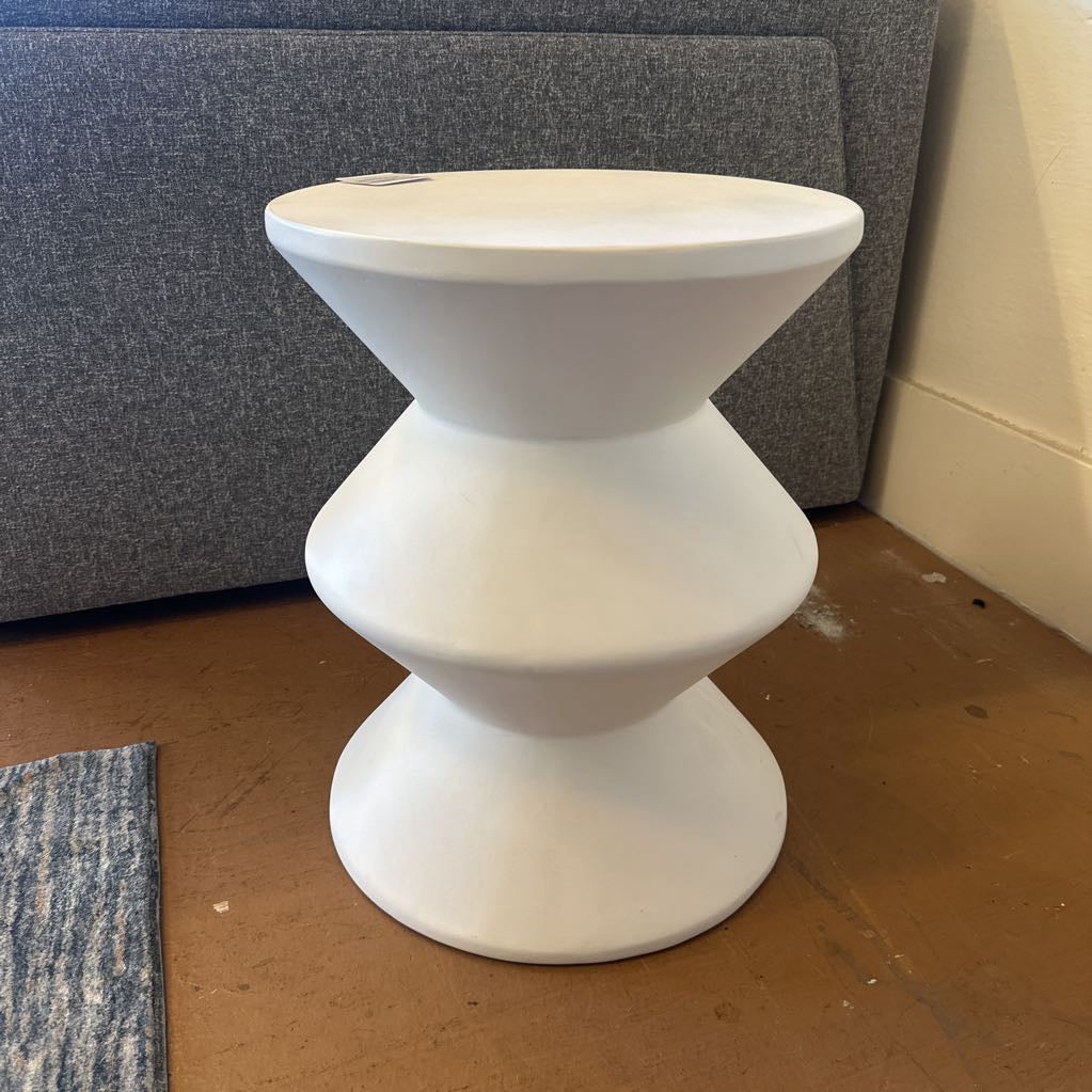 Concrete Inverted Side Table White C SIDE TABLES