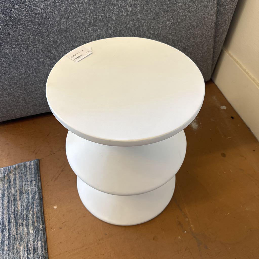 Concrete Inverted Side Table White C SIDE TABLES