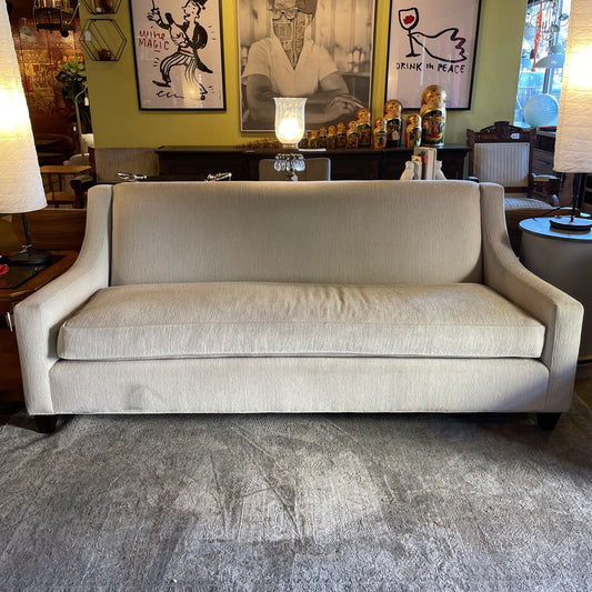 Cream Fabric Sloped Arm Sofa U SOFAS