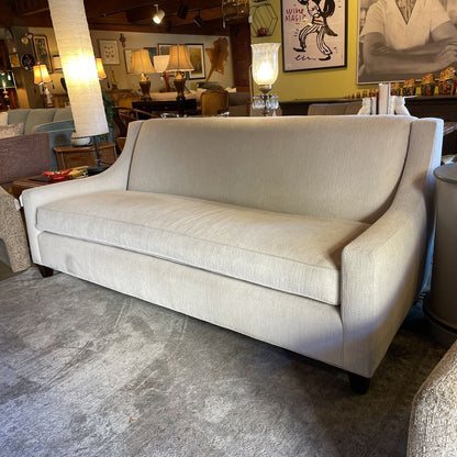 Cream Fabric Sloped Arm Sofa
