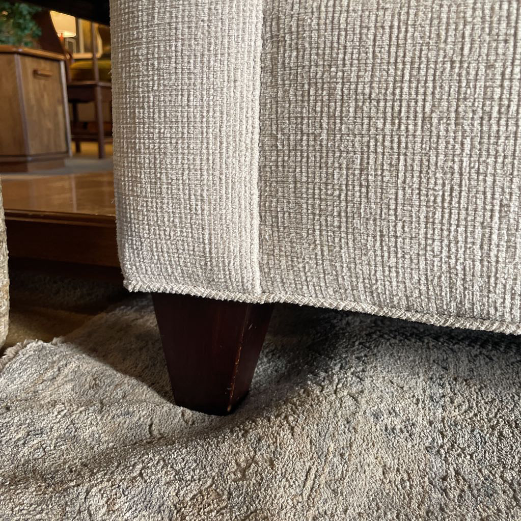 Cream Fabric Sloped Arm Sofa