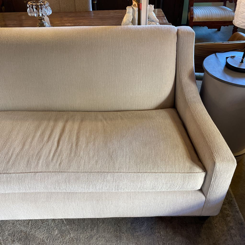 Cream Fabric Sloped Arm Sofa