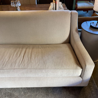 Cream Fabric Sloped Arm Sofa