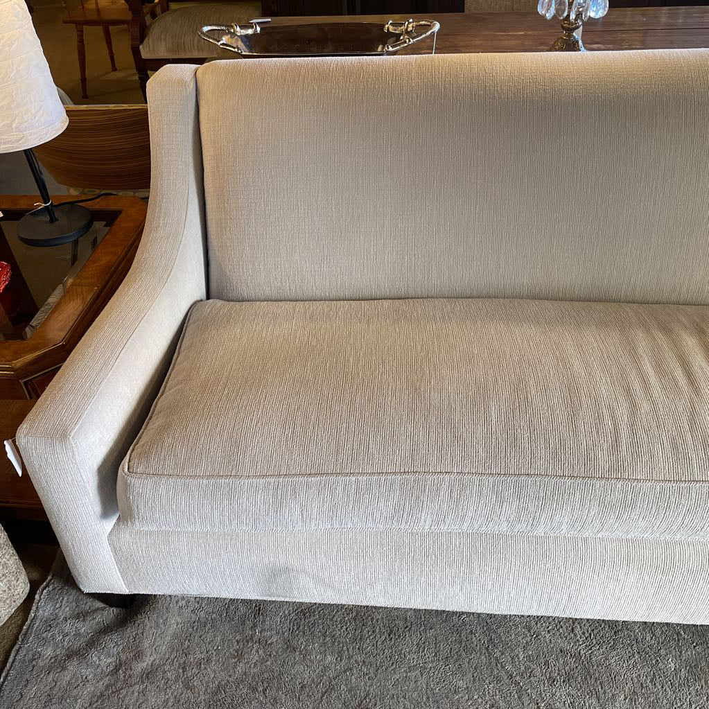 Cream Fabric Sloped Arm Sofa