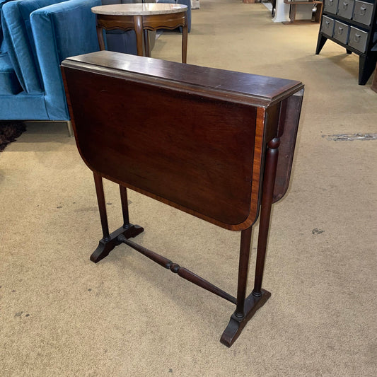 Dark Wood Drop Leaf Small Table C SIDE TABLES