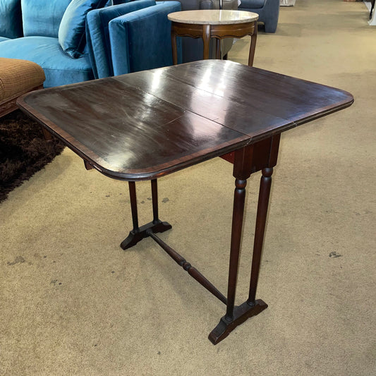 Dark Wood Drop Leaf Small Table C SIDE TABLES