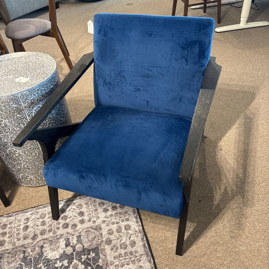 Mod Blue Velvet Black Frame Chair U ACCENT CHAIRS