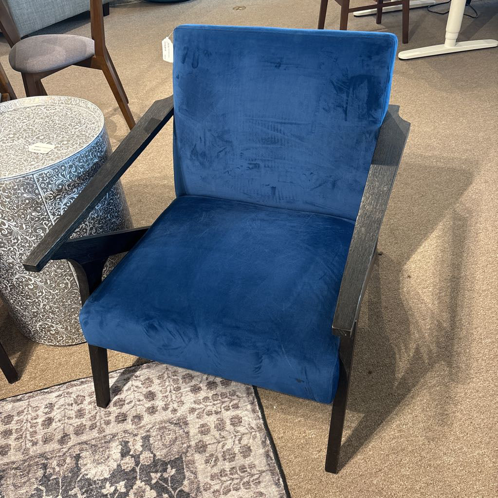 Mod Blue Velvet Black Frame Chair U ACCENT CHAIRS