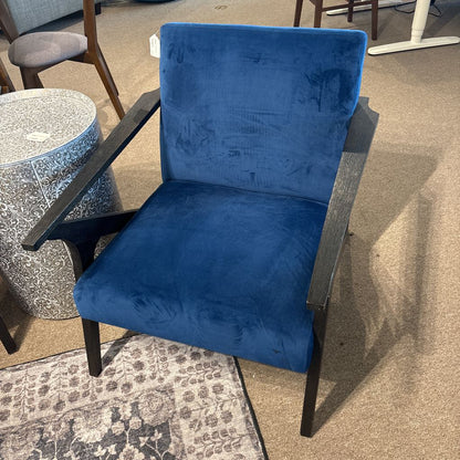 Mod Blue Velvet Black Frame Chair U ACCENT CHAIRS