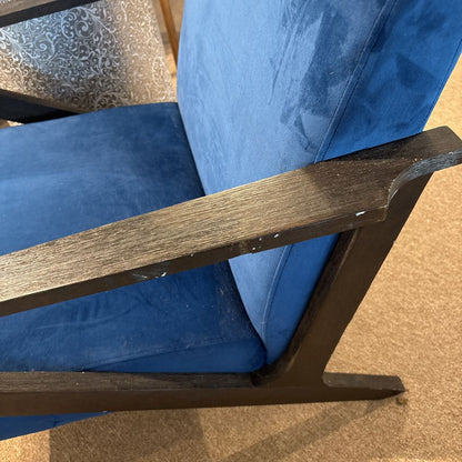 Mod Blue Velvet Black Frame Chair U ACCENT CHAIRS