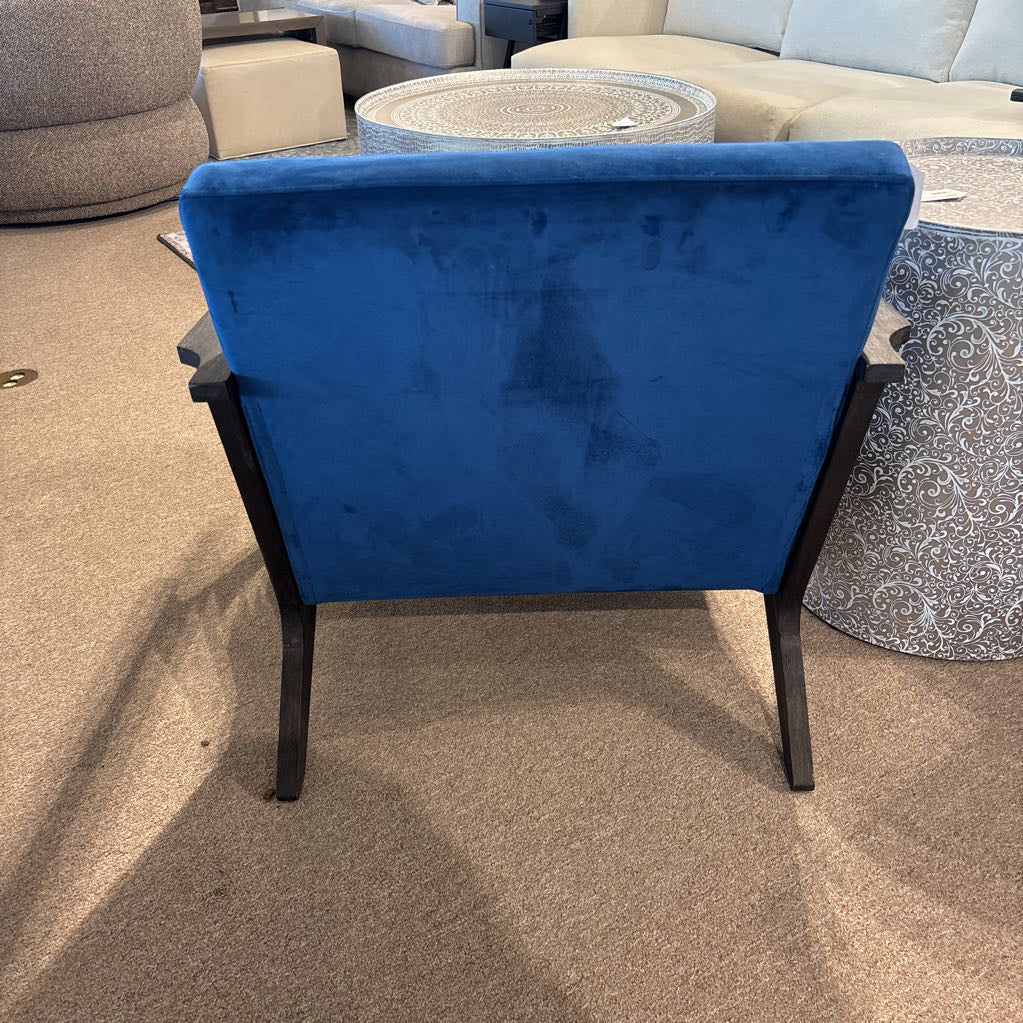 Mod Blue Velvet Black Frame Chair U ACCENT CHAIRS
