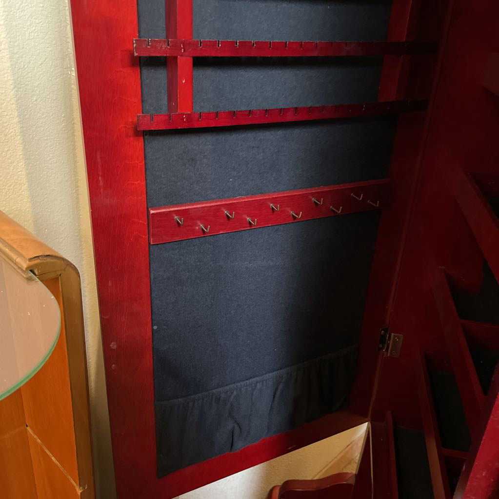 Double Sided Swivel Jewelry Armoire