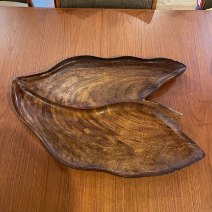 Hawaii-Made Large Wooden Leaf Tray