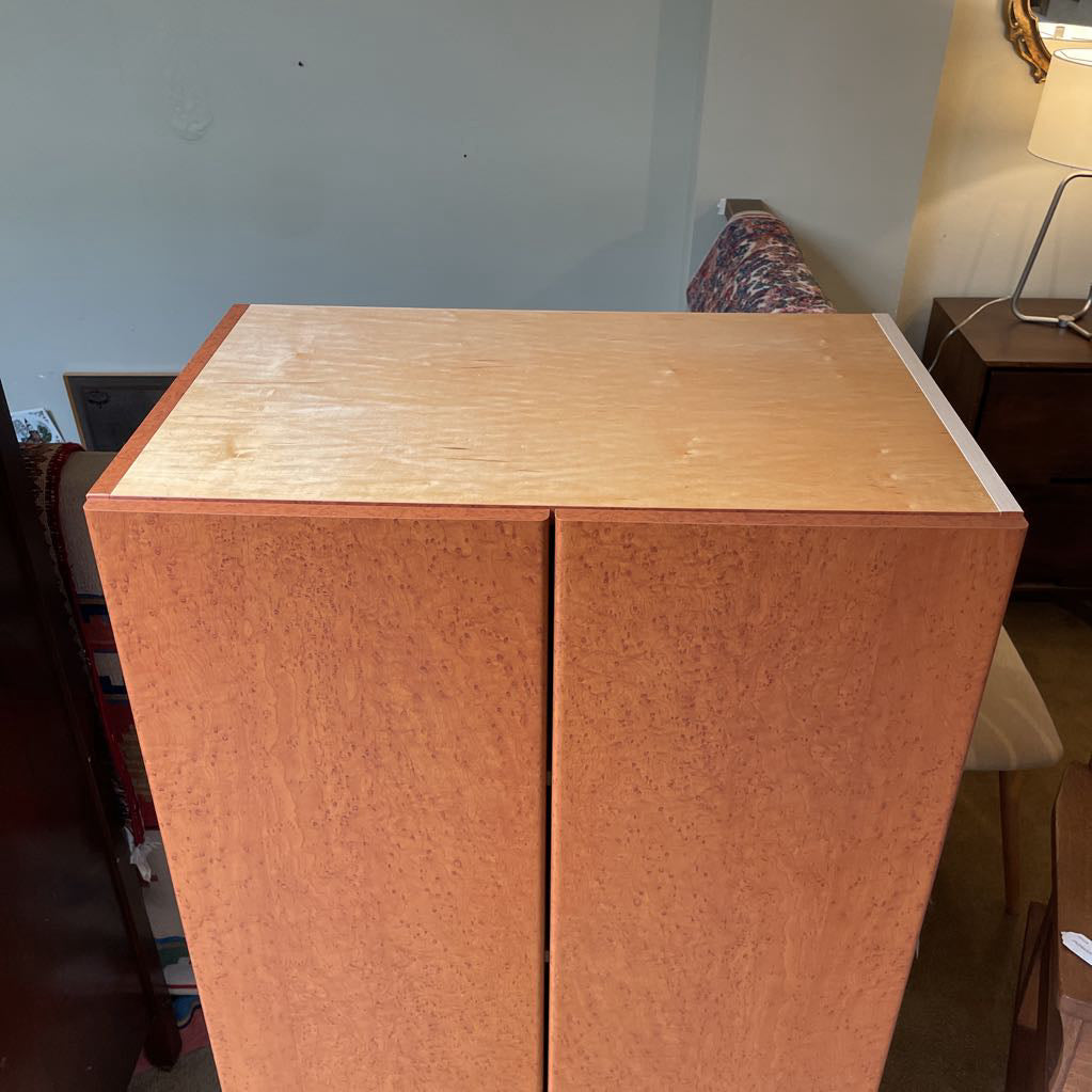 Birds Eye Maple Veneer 2 Door Armoire