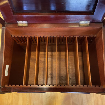 Dark Wood Piano Bench w Storage